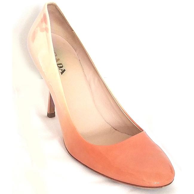 Prada Pink White Ombre and Dusty Peach Round Pumps