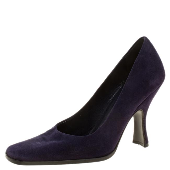 Prada Purple Suede Square Pumps