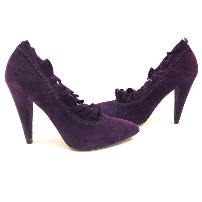 Prada Purple Trimmed Suede Heels Pumps