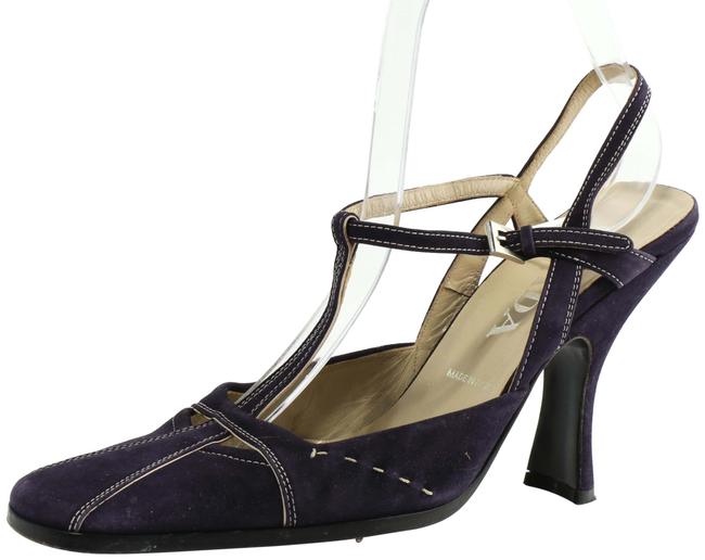 Prada Purple Vintage Suede Slingback Heels Pumps