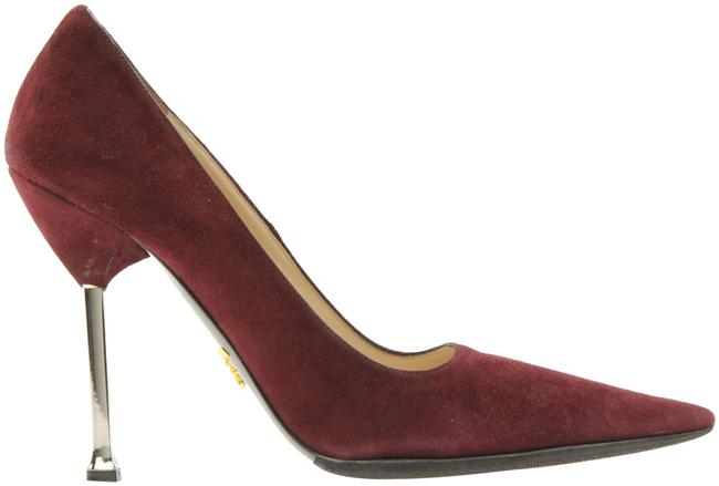 Prada Red Oxblood Suede Pumps