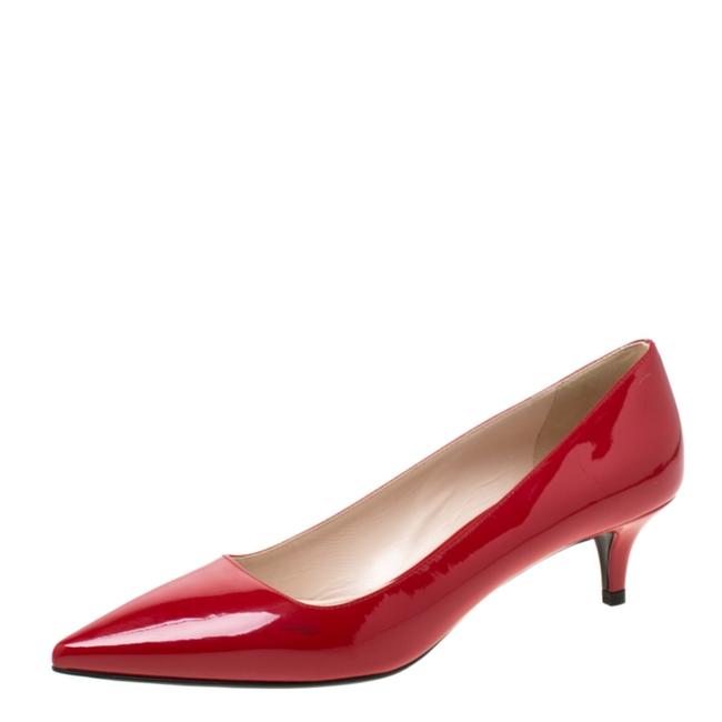 Prada Red Patent Leather Pointed 375 Pumps