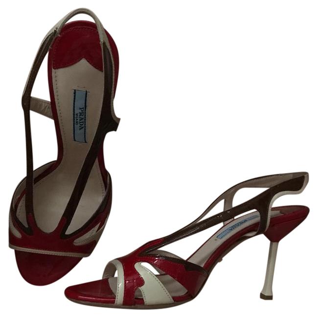 Prada Red Patent Racer Heels Pumps