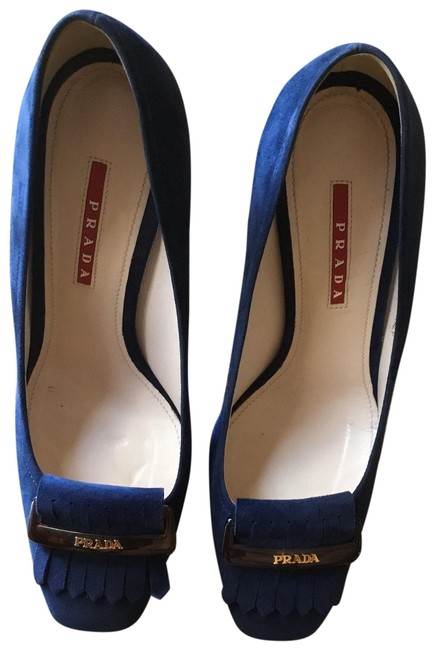 Prada Royal Blue Suede Pumps