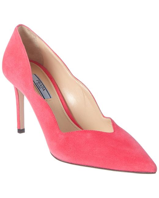 Prada Scalloped Suede Pointy toe 1i569l 008 F0029 Pumps