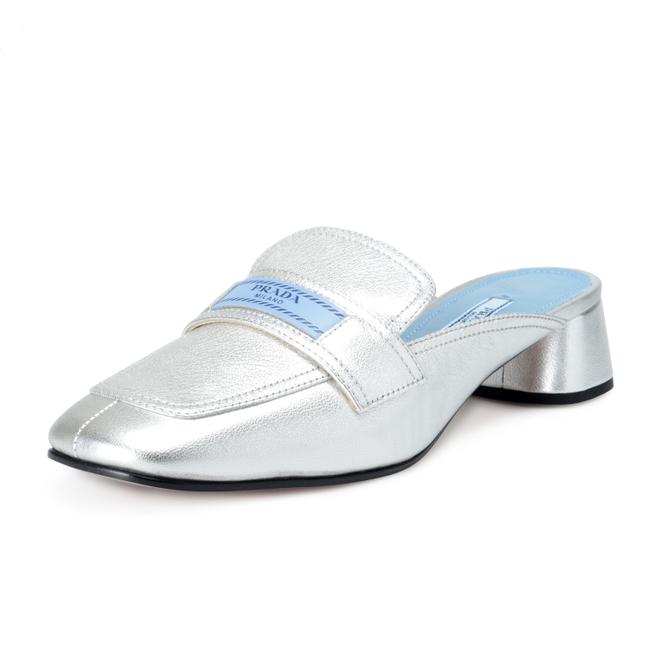 Prada Silver Shoes 4470 MulesSlides