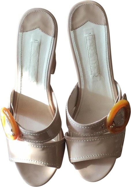 Prada Tan Patient Leather MulesSlides