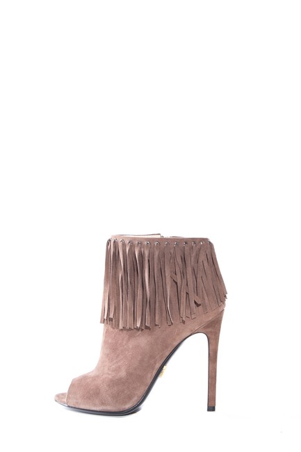 Prada Tan Peep toe Booties Pumps