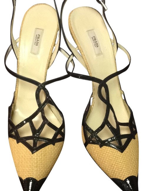 Prada TanBlack Pumps