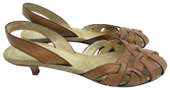 Prada Taupe Vintage Kitten Sandals Pumps