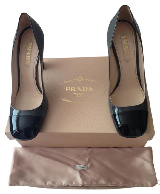 Prada Vernice Bicolor Black Grey Calzature Donna Pumps