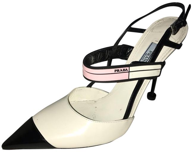 Prada White Pink Black Calzature Donna Pumps