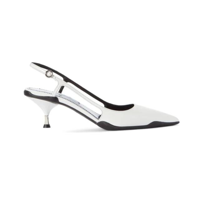 Prada White Womens Leather Slingback Pumps