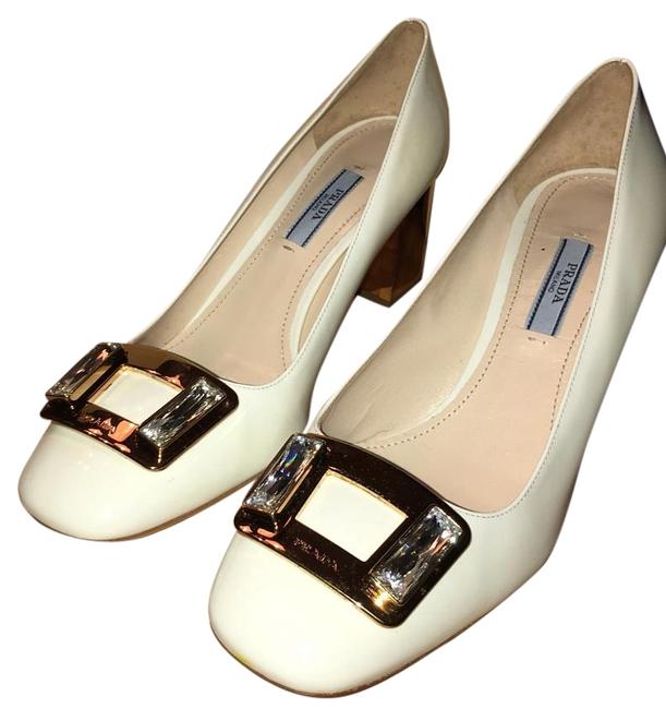 Prada WhiteGold Pumps