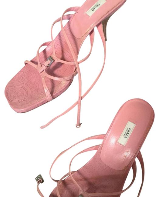 Prada Baby Pink 12 Inch Heel Sandals