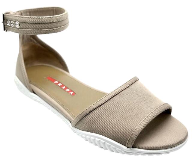Prada Beige Donna Gabardine Sandals