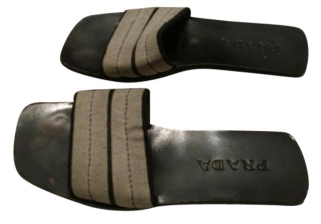 Prada BeigeBlack Sandals