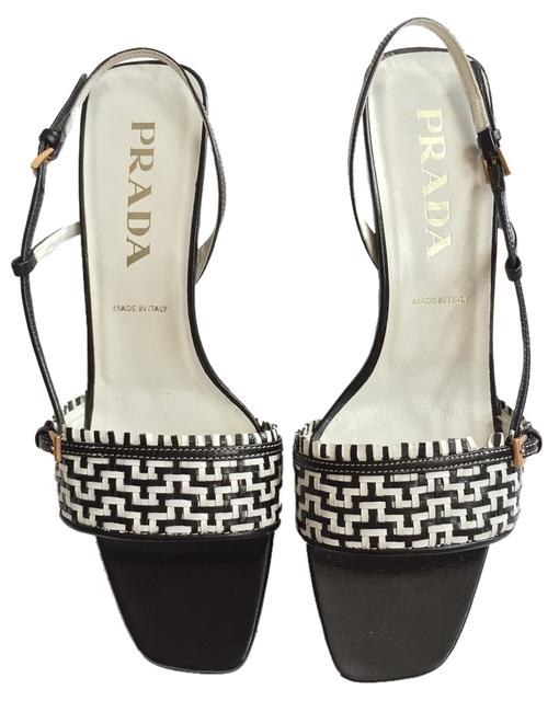 Prada BlackWhite [new]prada Leather Sandals