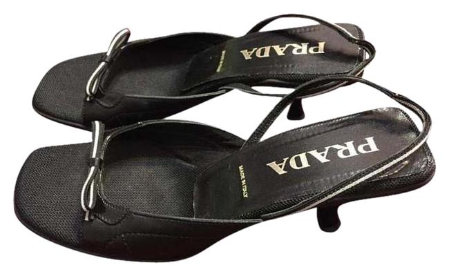 Prada Black L Classic Italy Leather Sandals