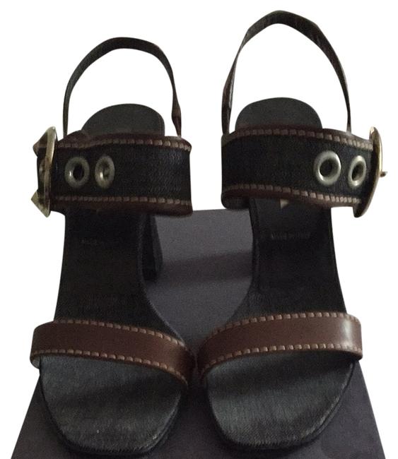Prada Black Denim Calzature Donna Sandals