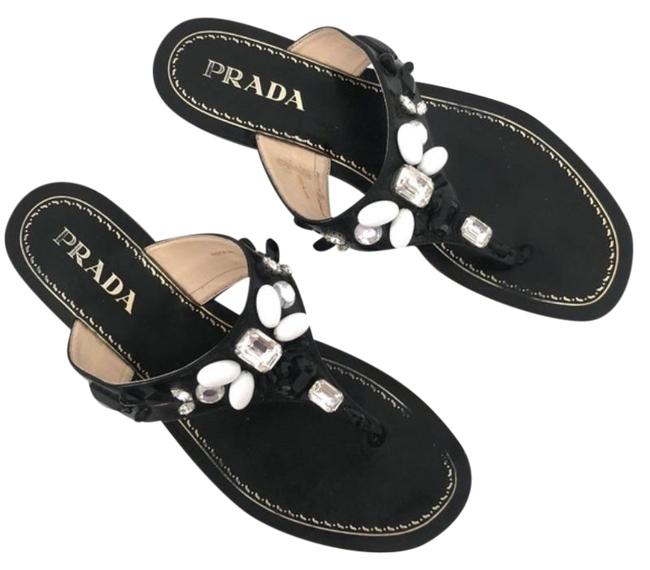 Prada Black JewelBeaded Sandals