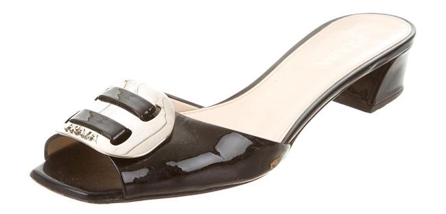 Prada Black Logo Low Sandals