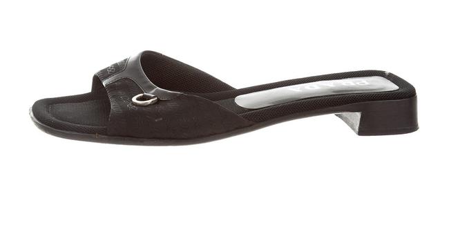 Prada Black Logo Signature Sandals