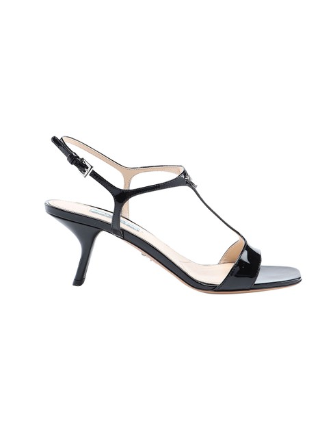 Prada Black Patent In Calf Leather Sandals