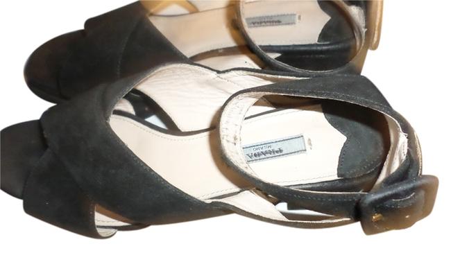 Prada Black Sexy Cheap Suede Criss Cross Straps Sandals