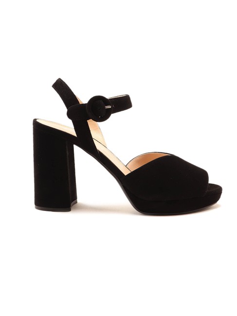 Prada Black Spk New Suede 7 Sandals