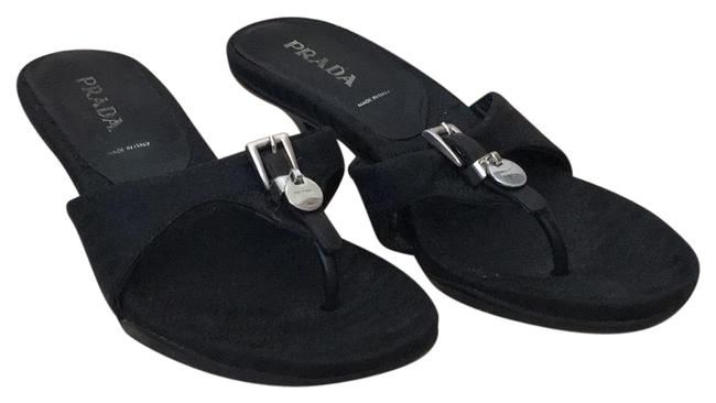 Prada Black Tessuto Sandals