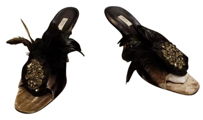 Prada Black Velvet Sandals