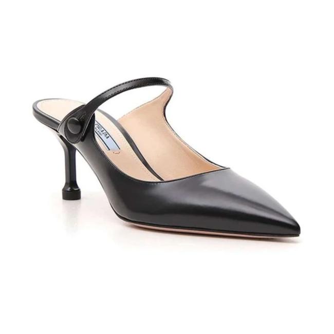 Prada Black Womens Leather Pointed Toe Sandals
