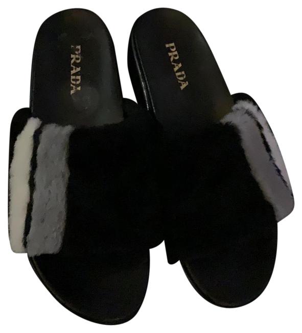 Prada BlackGreyWhite Sandals