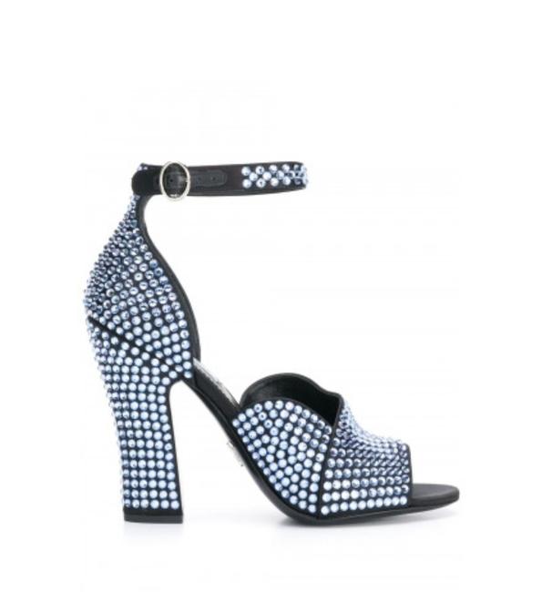 Prada Blue Gr New Satin 9 5 Sandals