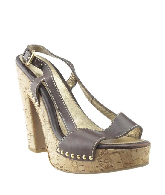 Prada Brown Cork Leather 175370 Sandals