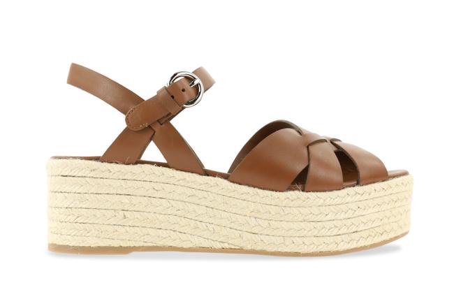 Prada Brown Espadrille Wedges Sandals