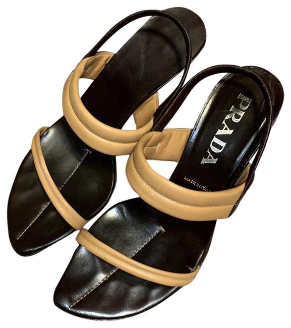 Prada Brown Leather Strappy Sandals