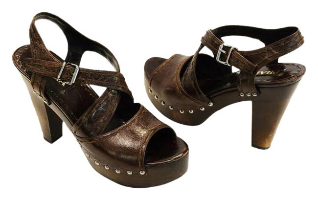 Prada Brown Platform Sandals