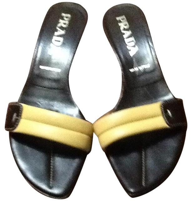 Prada BrownCream Sandals