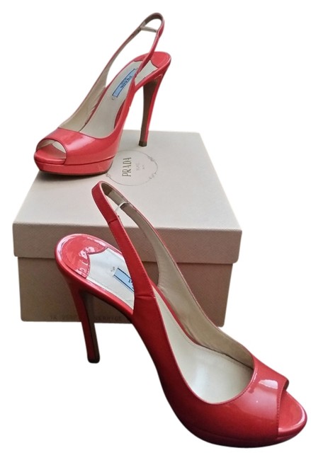 Prada Coral Open Toe Sandals