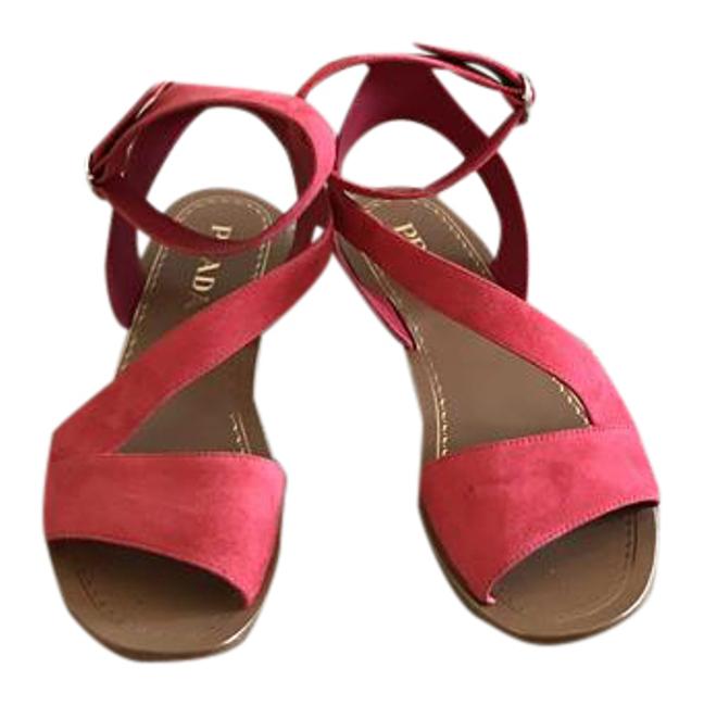 Prada Coral Suede Leather Made In Italy Sandals