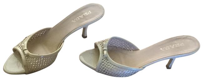 Prada Cream Anytime Heel Sandals
