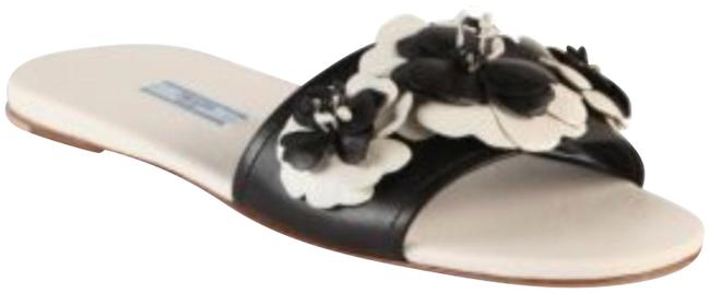 Prada Floral Leather Slides Sz7 Sandals