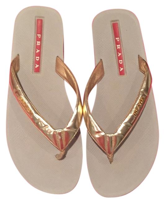 Prada Gold 3y 4849 Sandals