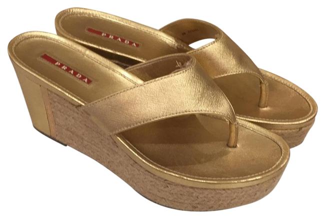 Prada Gold Sandals
