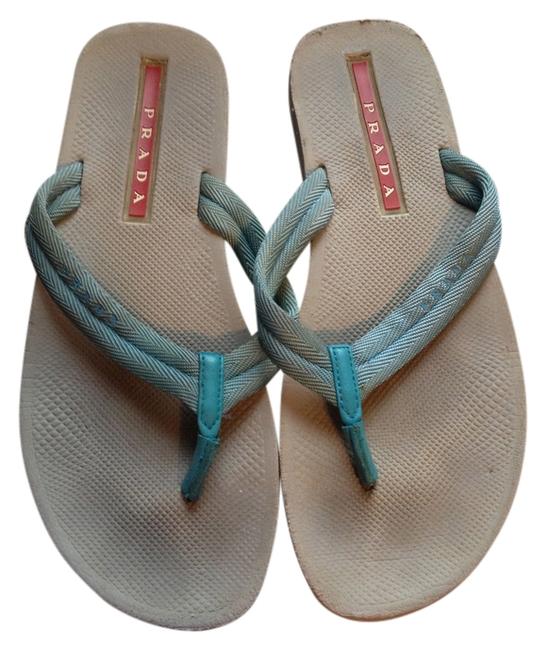 Prada Grey and Blue Sandals