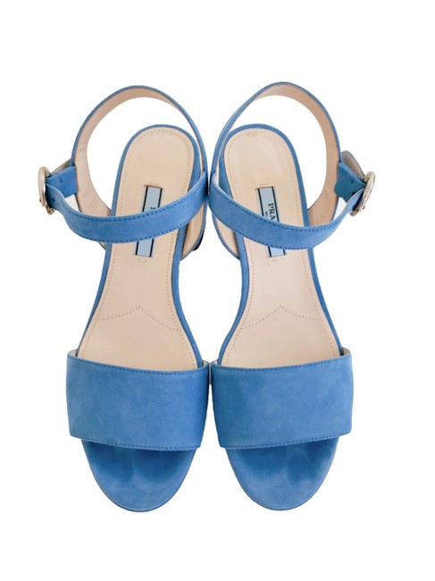 Prada Light Blue Platform Sandals