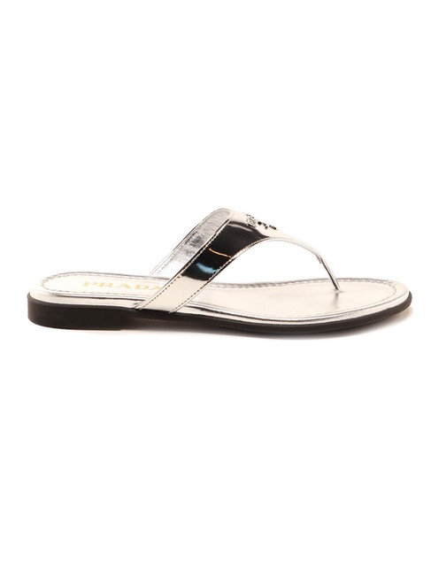 Prada Metallic Spk Thong 7 Sandals