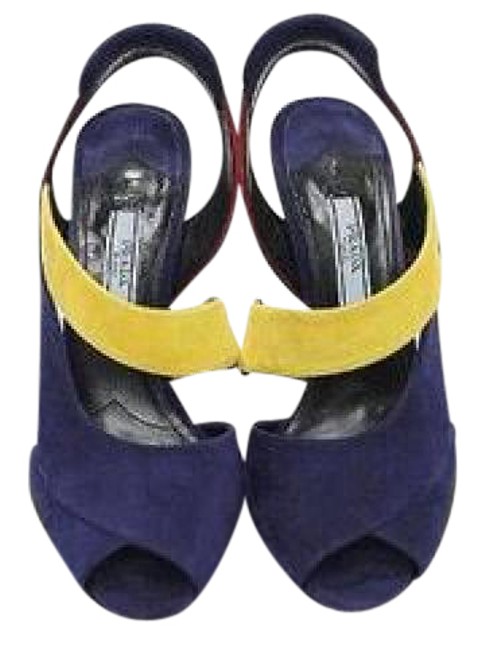 Prada Multi Color Asymmetrical Ankle strap Sandals